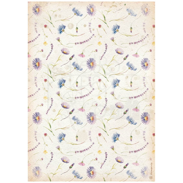 Papier ryżowy A4 Welcome Home Blue Flowers DFSA4742 Stamperia