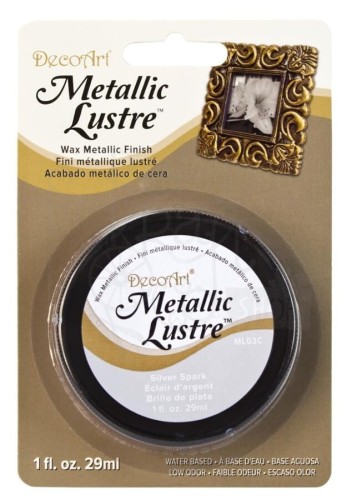 Wosk metaliczny Metallic Lustre Wax silver spark 29ml ML03C DecoArt