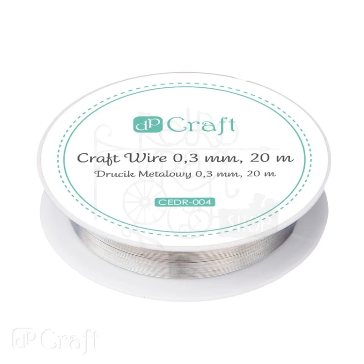 Drucik metalowy 0.3mm 20m - srebrny CEDR-004 dpCraft