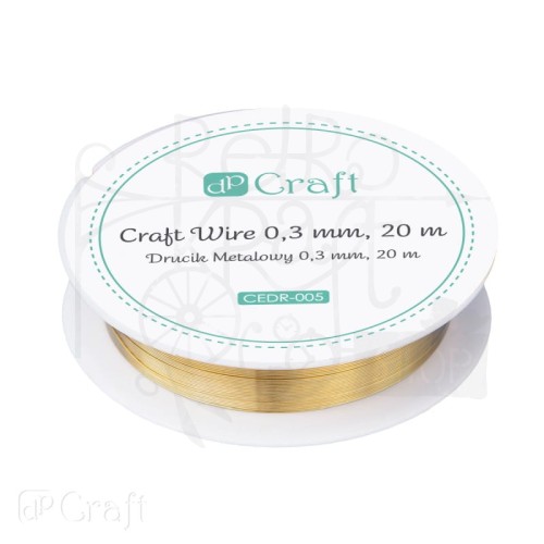 Drucik metalowy 0.3mm 20m - złoty CEDR-005 dpCraft