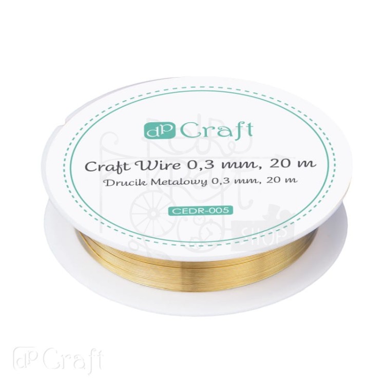 Drucik metalowy 0.3mm 20m - złoty CEDR-005 dpCraft
