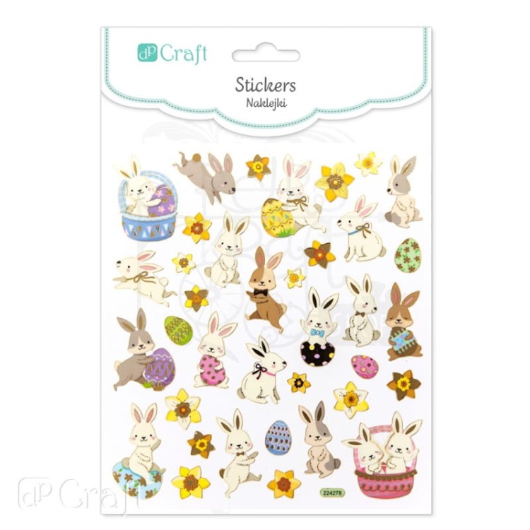 Naklejki - króliczki 37szt DPNK-044 dpCraft