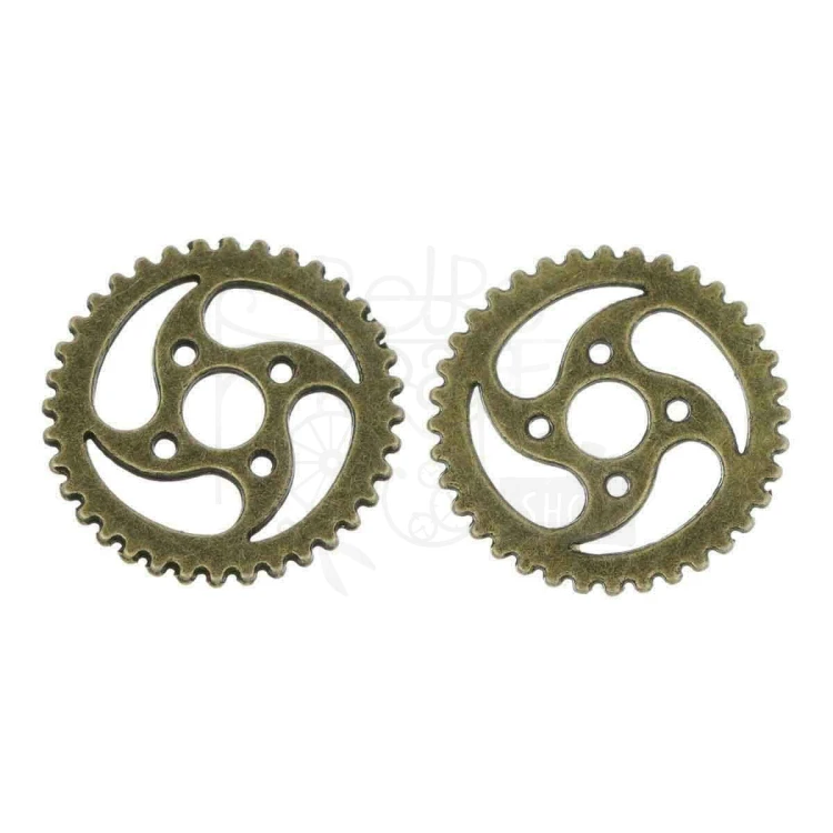 Trybik metalowy zębatka 23mm - wzór nr 6 - brąz