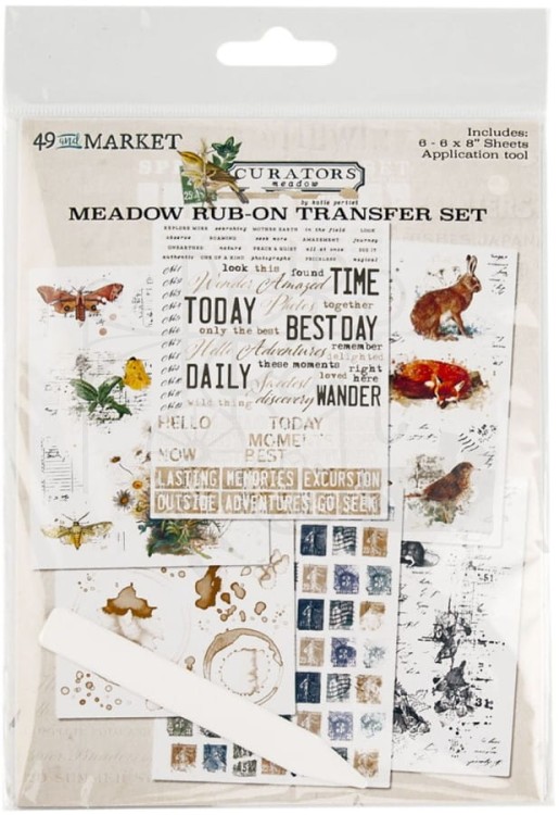 Rub-on transfer 15x20cm Curators Meadow 6 arkuszy CM36691 49 and Market