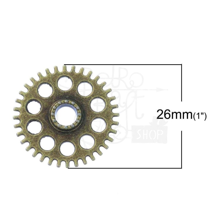 Metalowy trybik 2,6 cm wzór 1