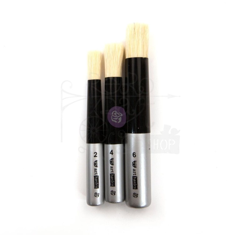 Pędzle do szablonów wosków Finnabair Art Basics Dabbing Brush 3szt 965228 Prima