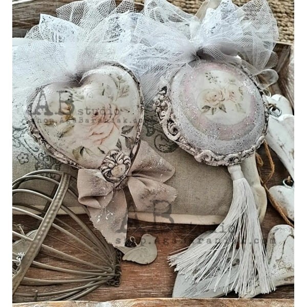 Papier ryżowy A4 kwiaty pastelowe shabby chic 0518 ABstudio