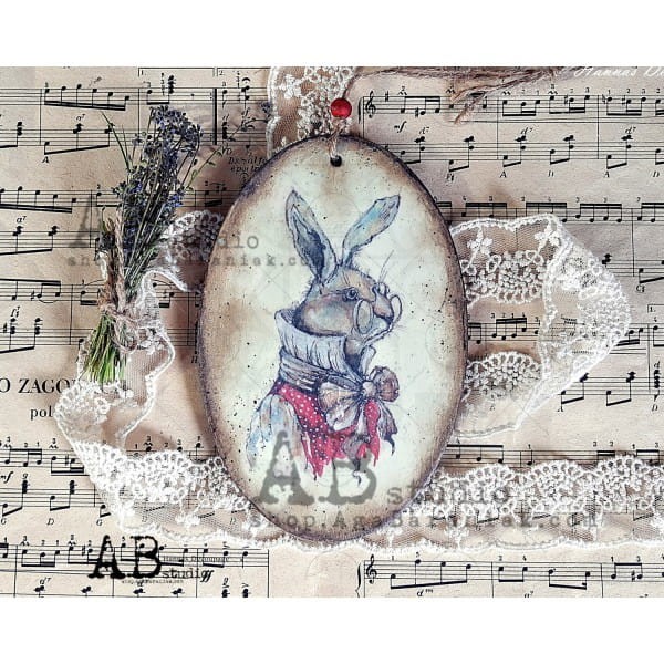 Papier ryżowy A4 magiczne zające 0221 ABstudio