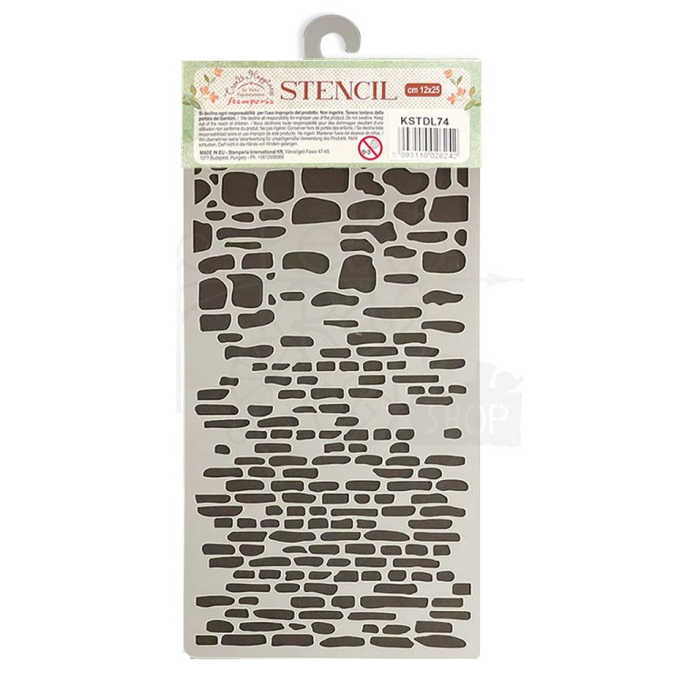 Szablon maska 12x25cm Welcome Home Bricks Mur cegły KSTDL74 Stamperia