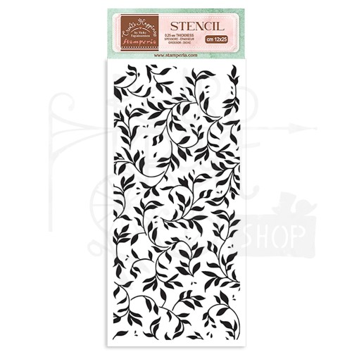 Szablon maska 12x25cm Welcome Home Leaf Pattern Listki KSTDL75 Stamperia