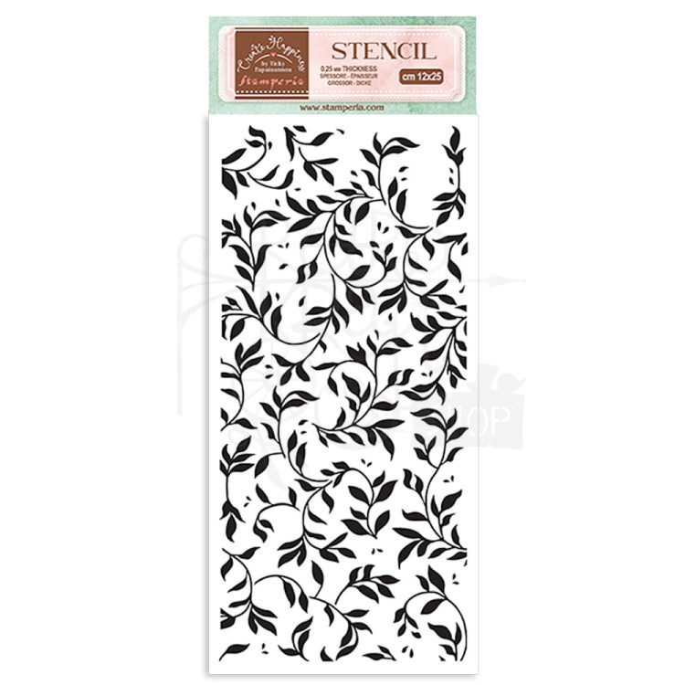 Szablon maska 12x25cm Welcome Home Leaf Pattern Listki KSTDL75 Stamperia