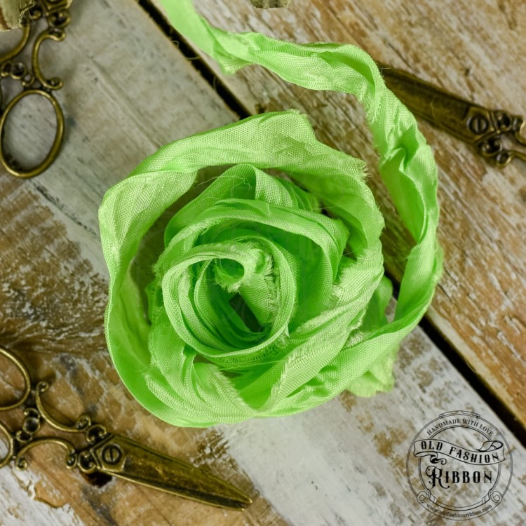 Wstążka gnieciona lemonkowa 120cm OLDSZ-35 Old Fashion Ribbon