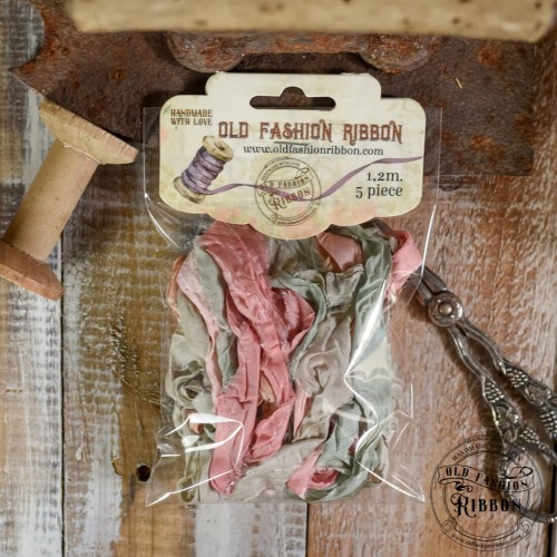 Zestaw gniecionych wstążek vintage Passion 5 sztuk 120cm OLDM-13 Old Fashion Ribbon