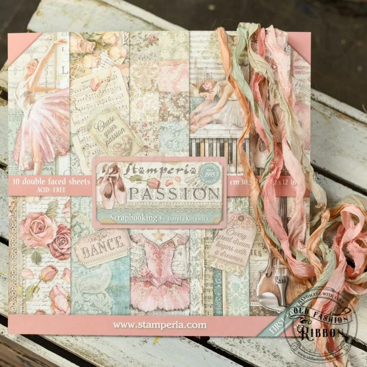 Zestaw gniecionych wstążek vintage Passion 5 sztuk 120cm OLDM-13 Old Fashion Ribbon