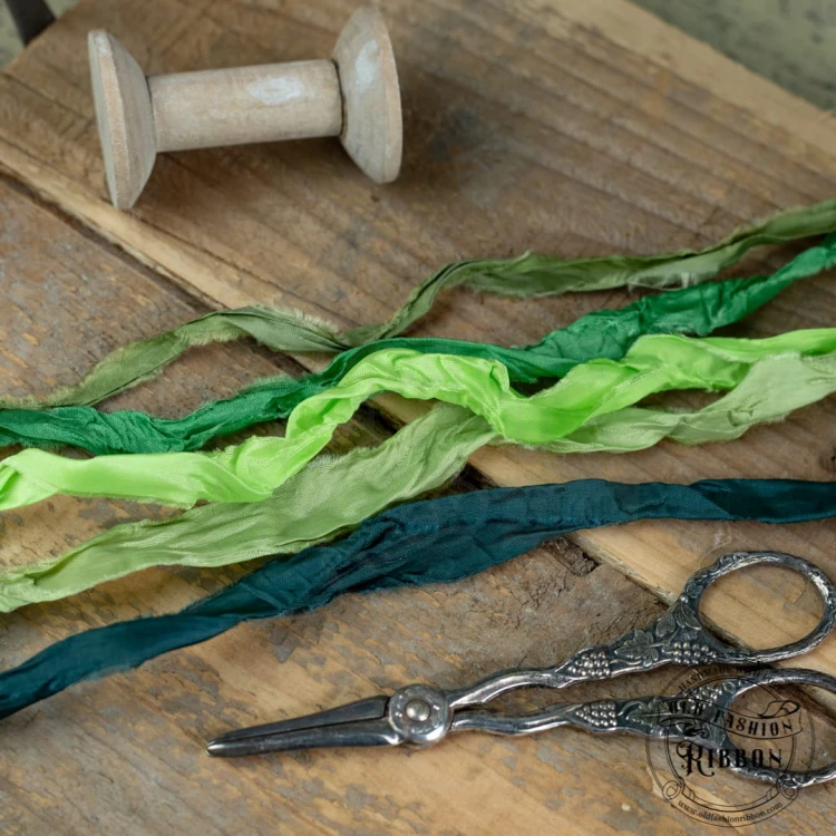 Zestaw gniecionych wstążek vintage 5 sztuk 120cm OLDM-09 Old Fashion Ribbon