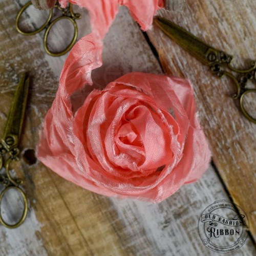 Wstążka gnieciona angielski róż 120cm OLDSZ-21 Old Fashion Ribbon