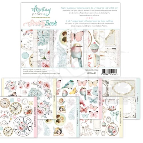 Zestaw papierów 15x20 elementy do wycinania Shabby Book MT-SHA-01 Mintay