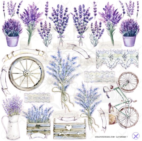 Naklejki do scrapbookingu i art journalingu Lawenda - ScrapLove