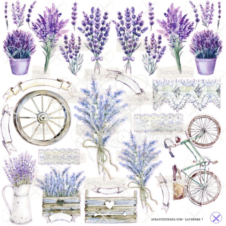 Naklejki do scrapbookingu i art journalingu Lawenda - ScrapLove