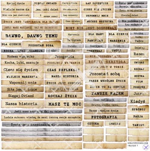 Naklejki do scrapbookingu i art journalingu Napisy 1 - ScrapLove