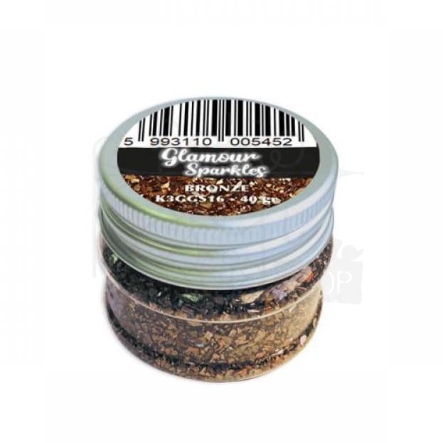 Kamyczki błyszczące Glamour Sparkles Brązowe 40g K3GGS16 Stamperia