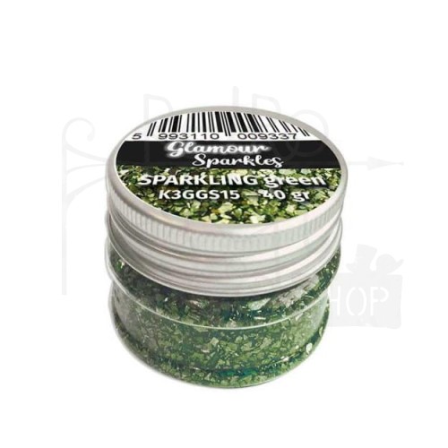 Kamyczki błyszczące Glamour Sparkles Zielone 40g K3GGS15 Stamperia
