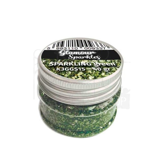 Kamyczki błyszczące Glamour Sparkles Zielone 40g K3GGS15 Stamperia