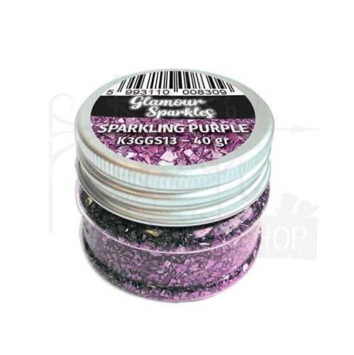 Kamyczki błyszczące Glamour Sparkles Liliowe 40g K3GGS13 Stamperia