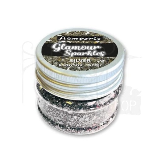 Kamyczki błyszczące Glamour Sparkles Srebrne 40g K3GGS05 Stamperia