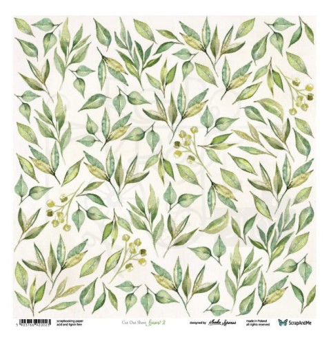 Papier 30x30 Leaves 2 elementy do wycinania MI-17 ScrapAndMe