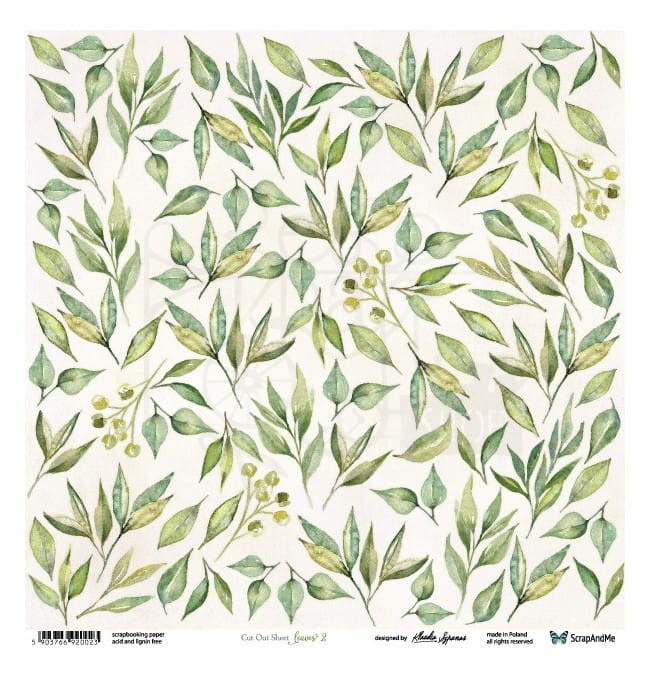 Papier 30x30 Leaves 2 elementy do wycinania MI-17 ScrapAndMe
