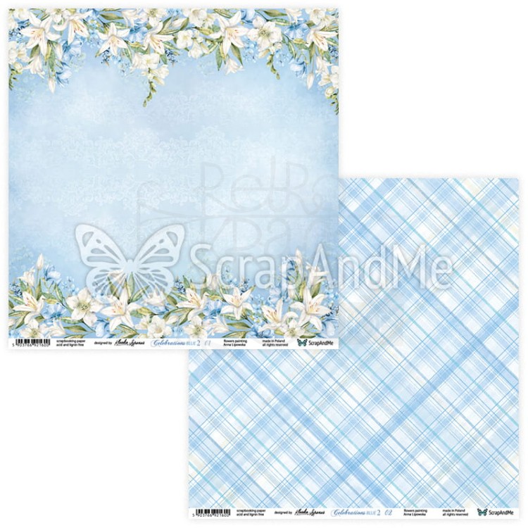 Papier 30x30 Celebrations Blue 2 01/02 CB2-01/02 ScrapAndMe