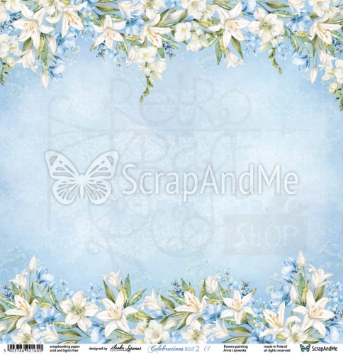 Papier 30x30 Celebrations Blue 2 01/02 CB2-01/02 ScrapAndMe