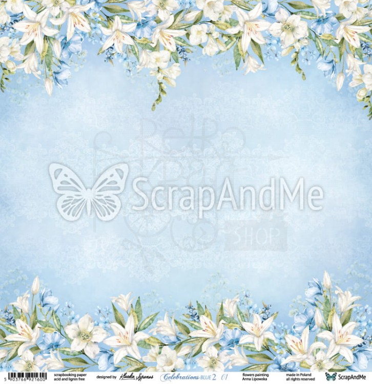 Papier 30x30 Celebrations Blue 2 01/02 CB2-01/02 ScrapAndMe