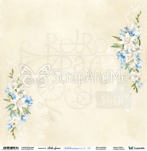 Papier 30x30 Celebrations Blue 2 03/04 CB2-03/04 ScrapAndMe