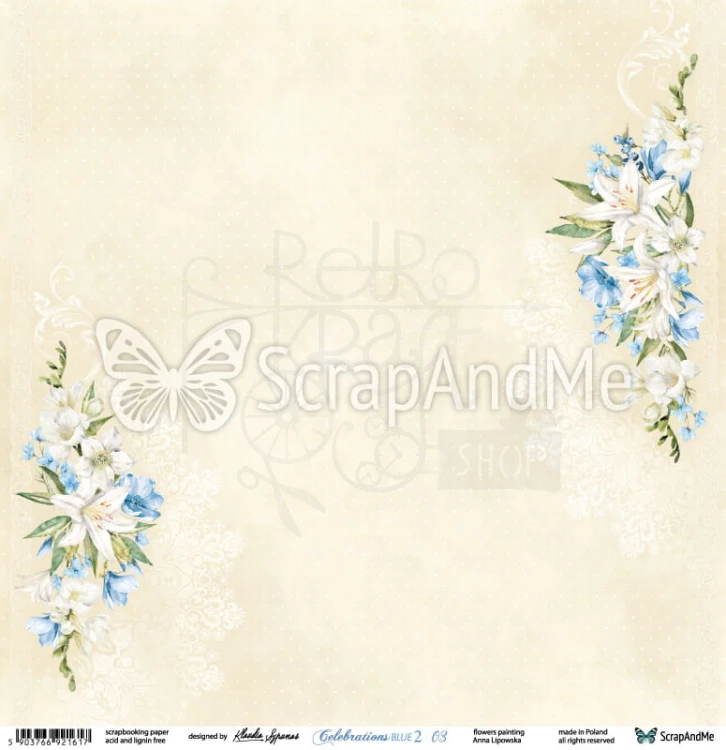 Papier 30x30 Celebrations Blue 2 03/04 CB2-03/04 ScrapAndMe