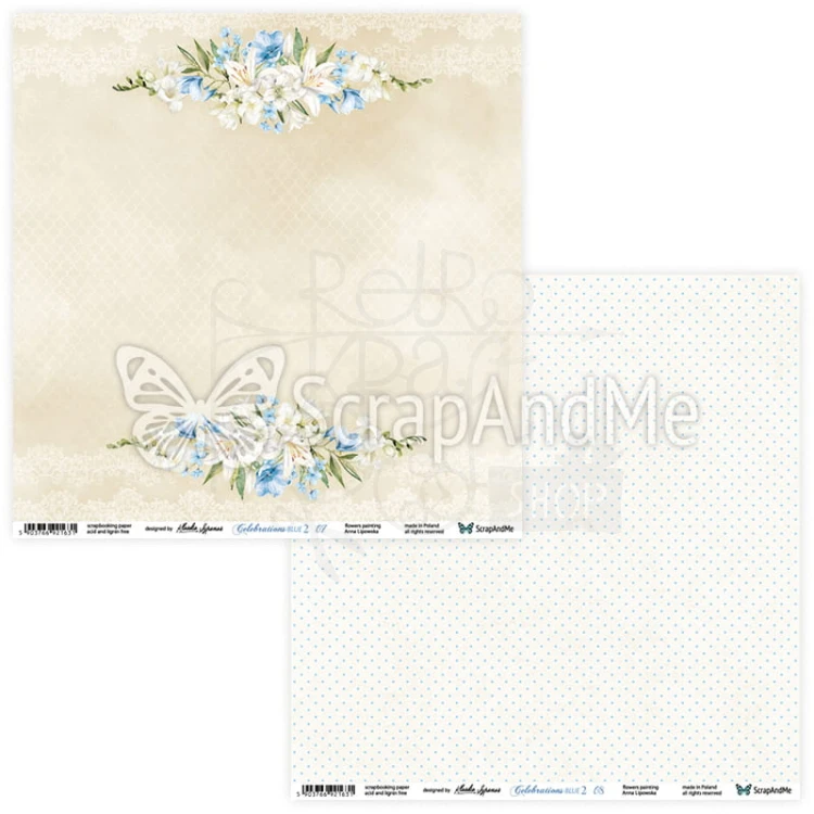 Papier 30x30 Celebrations Blue 2 07/08 CB2-07/08 ScrapAndMe