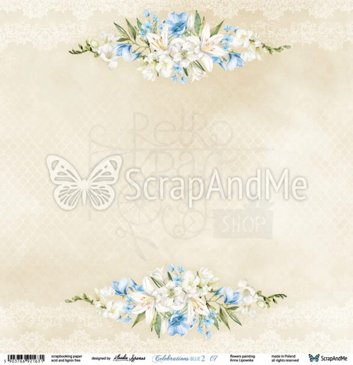 Papier 30x30 Celebrations Blue 2 07/08 CB2-07/08 ScrapAndMe