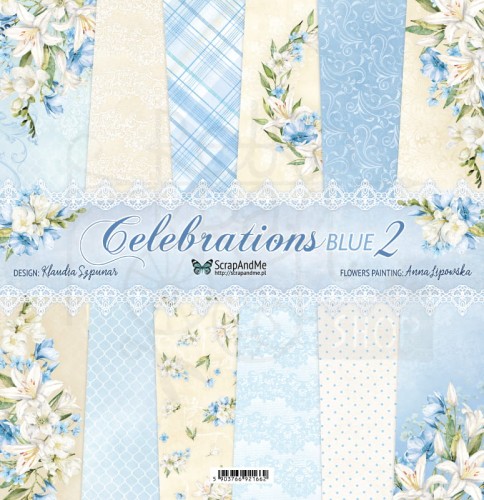 Zestaw papierów 30x30 Celebrations Blue 2 CB2-13 ScrapAndMe