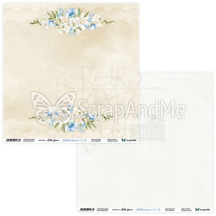 Zestaw papierów 30x30 Celebrations Blue 2 CB2-13 ScrapAndMe