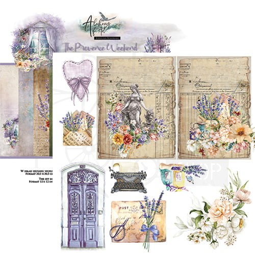 Zestaw papierów 20x20 The Provence Weekend AA-TPW-08 Alchemy of Art
