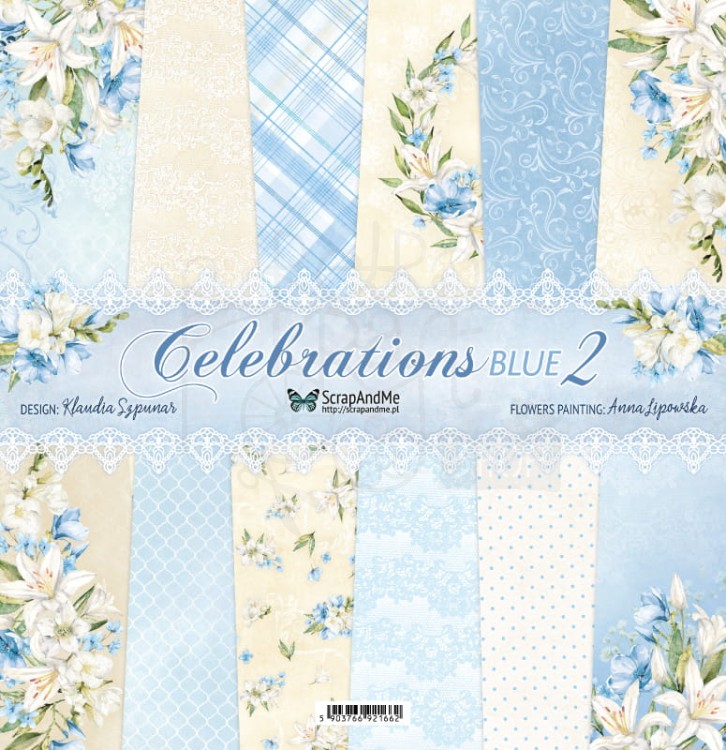 Papier - okładka 30x30 Celebrations Blue 2 CB2-14 ScrapAndMe