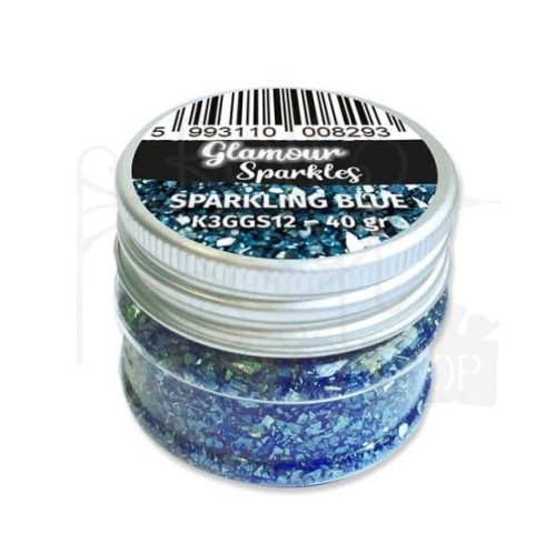 Kamyczki błyszczące Glamour Sparkles Niebieskie 40g K3GGS12 Stamperia