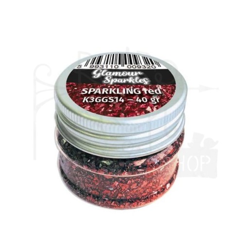 Kamyczki błyszczące Glamour Sparkles Czerwone 40g K3GGS14 Stamperia