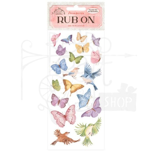 Rub-On transfer 10x21.6cm Create Happiness Butterfly DFLRB18 Stamperia