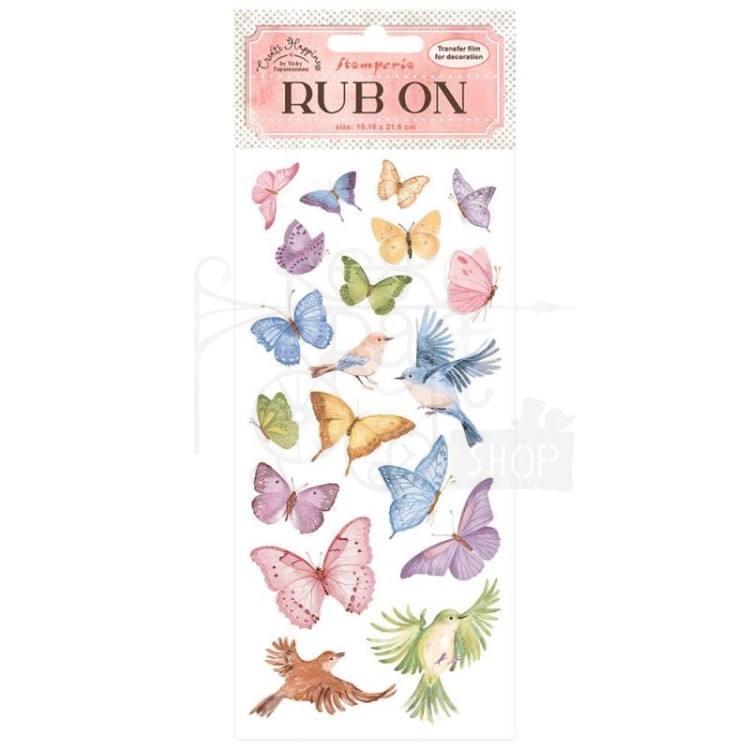 Rub-On transfer 10x21.6cm Create Happiness Butterfly DFLRB18 Stamperia
