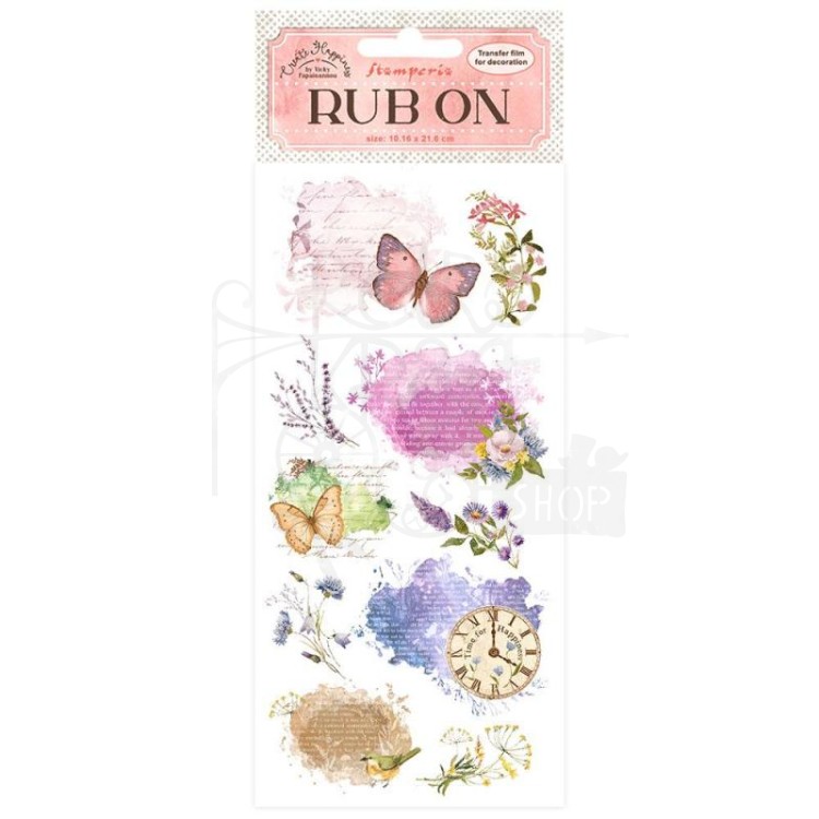 Rub-On transfer 10x21.6cm Create Happiness Manuscript DFLRB19 Stamperia