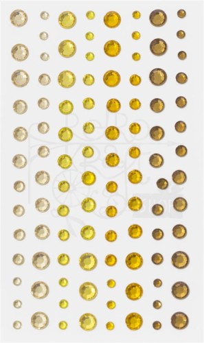 Kryształki samoprzylepne żółte 3-4-5-6mm 104szt Galeria Papieru