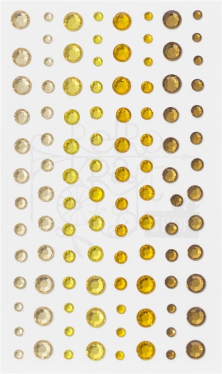 Kryształki samoprzylepne żółte 3-4-5-6mm 104szt Galeria Papieru