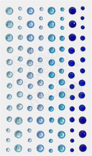 Kryształki samoprzylepne niebieskie 3-4-5-6mm 104szt Galeria Papieru